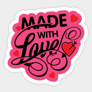 made with love , valentine Sticker